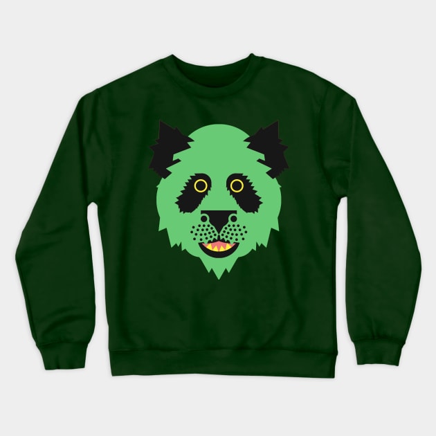 Panda Face Green Crewneck Sweatshirt by AnimalMagic